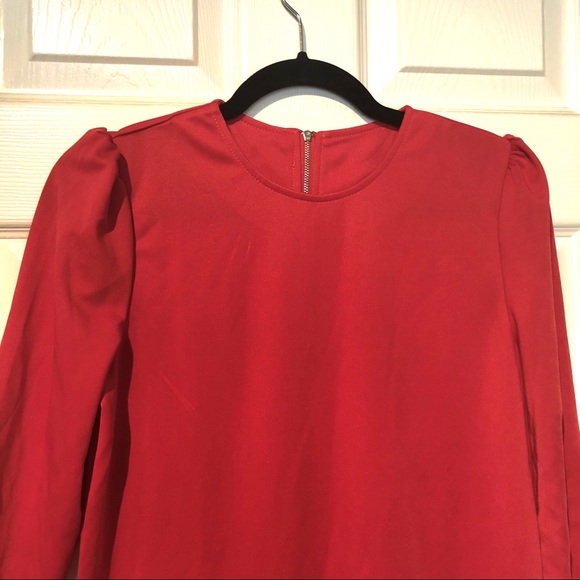 SHEIN Red Round Neck Ruffle Dress - Picture 7 of 7